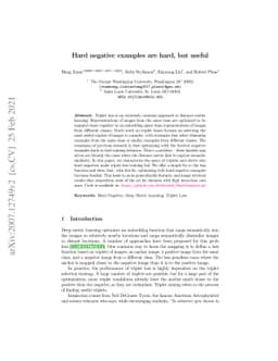 Hard negative examples are hard, but useful