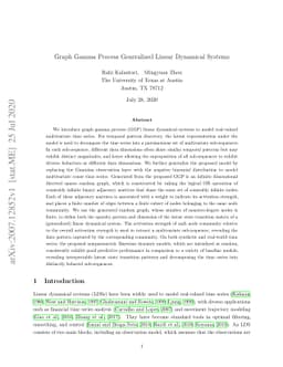 Graph Gamma Process Generalized Linear Dynamical Systems