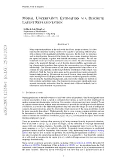 Modal Uncertainty Estimation via Discrete Latent Representation