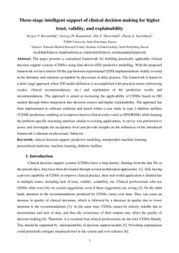 Three-stage intelligent support of clinical decision making for higher
  trust, validity, and explainability