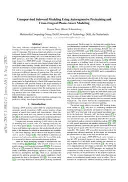 Unsupervised Subword Modeling Using Autoregressive Pretraining and
  Cross-Lingual Phone-Aware Modeling