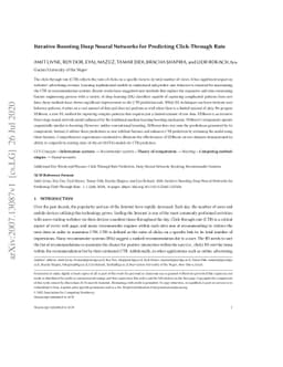 Iterative Boosting Deep Neural Networks for Predicting Click-Through
  Rate