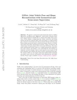 GSNet: Joint Vehicle Pose and Shape Reconstruction with Geometrical and
  Scene-aware Supervision