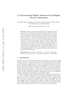 A Conversational Digital Assistant for Intelligent Process Automation