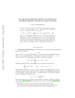 On the Regularization Effect of Stochastic Gradient Descent applied to
  Least Squares