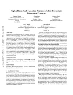 AlphaBlock: An Evaluation Framework for Blockchain Consensus Protocols