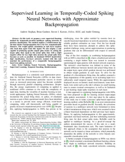 Supervised Learning in Temporally-Coded Spiking Neural Networks with
  Approximate Backpropagation