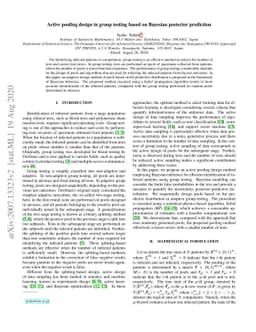 Active pooling design in group testing based on Bayesian posterior
  prediction