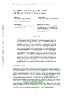Learning "What-if" Explanations for Sequential Decision-Making
