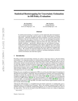 Statistical Bootstrapping for Uncertainty Estimation in Off-Policy
  Evaluation