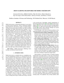 Deep learning Framework for Mobile Microscopy