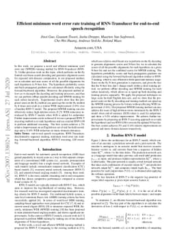 Efficient minimum word error rate training of RNN-Transducer for
  end-to-end speech recognition