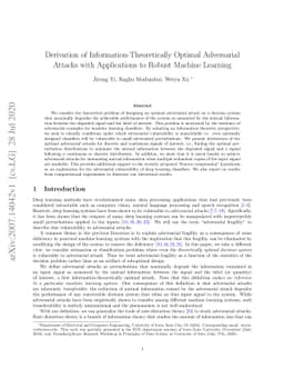 Derivation of Information-Theoretically Optimal Adversarial Attacks with
  Applications to Robust Machine Learning