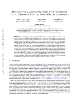Multioutput Gaussian Processes with Functional Data: A Study on Coastal
  Flood Hazard Assessment