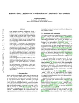 Formal Fields: A Framework to Automate Code Generation Across Domains