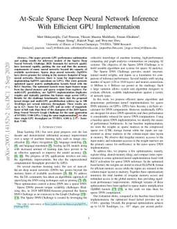 At-Scale Sparse Deep Neural Network Inference with Efficient GPU
  Implementation