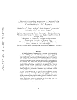 A Machine Learning Approach to Online Fault Classification in HPC
  Systems