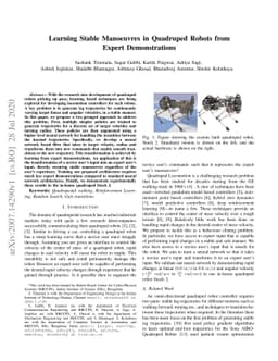 Learning Stable Manoeuvres in Quadruped Robots from Expert
  Demonstrations