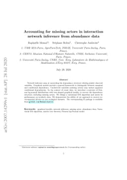 Accounting for missing actors in interaction network inference from
  abundance data