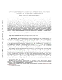 Optimal Experimental Design for Inverse Problems in the Presence of
  Observation Correlations