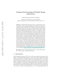 Unsupervised Learning of Particle Image Velocimetry