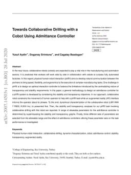 Towards Collaborative Drilling with a Cobot Using Admittance Controller