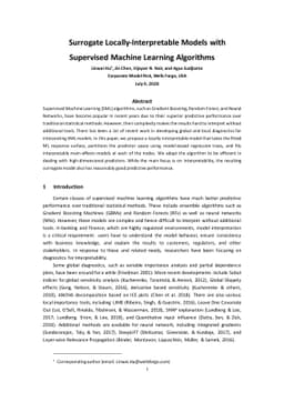 Surrogate Locally-Interpretable Models with Supervised Machine Learning
  Algorithms