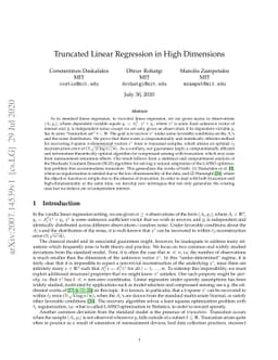 Truncated Linear Regression in High Dimensions