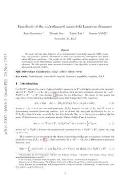Ergodicity of the underdamped mean-field Langevin dynamics