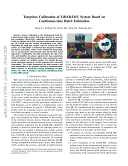 Targetless Calibration of LiDAR-IMU System Based on Continuous-time
  Batch Estimation