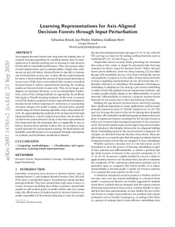 Learning Representations for Axis-Aligned Decision Forests through Input
  Perturbation