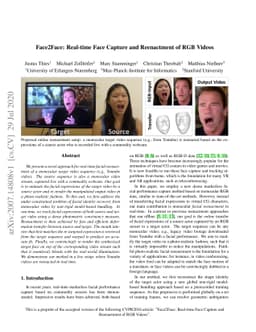 Face2Face: Real-time Face Capture and Reenactment of RGB Videos
