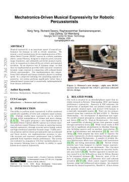 Mechatronics-Driven Musical Expressivity for Robotic Percussionists