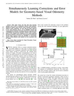 Simultaneously Learning Corrections and Error Models for Geometry-based
  Visual Odometry Methods