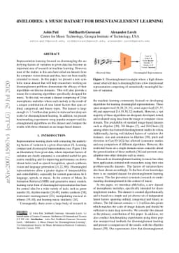 dMelodies: A Music Dataset for Disentanglement Learning