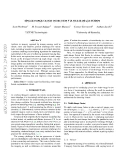 Single Image Cloud Detection via Multi-Image Fusion