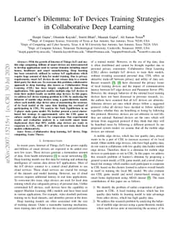 Learner's Dilemma: IoT Devices Training Strategies in Collaborative Deep
  Learning