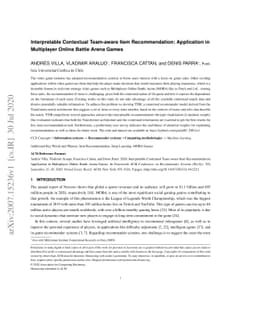 Interpretable Contextual Team-aware Item Recommendation: Application in
  Multiplayer Online Battle Arena Games