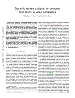 Dynamic texture analysis for detecting fake faces in video sequences