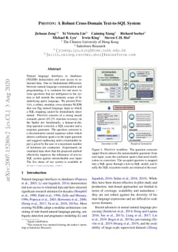 Photon: A Robust Cross-Domain Text-to-SQL System