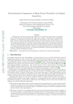 Generalization Comparison of Deep Neural Networks via Output Sensitivity