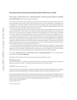 Evolving Context-Aware Recommender Systems With Users in Mind
