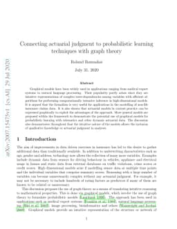 Connecting actuarial judgment to probabilistic learning techniques with
  graph theory