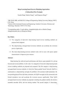 Deep-Learning based Inverse Modeling Approaches: A Subsurface Flow
  Example
