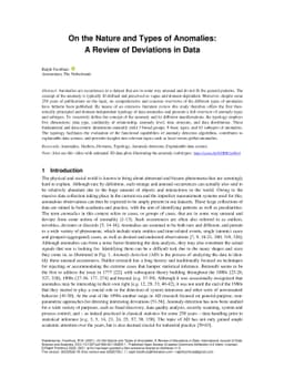 On the Nature and Types of Anomalies: A Review of Deviations in Data