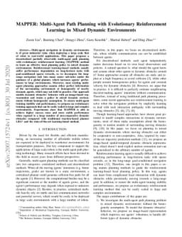 MAPPER: Multi-Agent Path Planning with Evolutionary Reinforcement
  Learning in Mixed Dynamic Environments