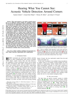 Hearing What You Cannot See: Acoustic Vehicle Detection Around Corners