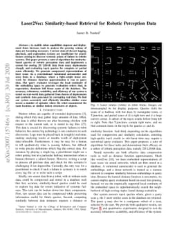 Laser2Vec: Similarity-based Retrieval for Robotic Perception Data
