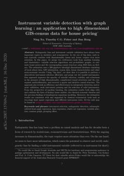 Instrument variable detection with graph learning : an application to
  high dimensional GIS-census data for house pricing