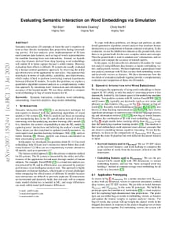 Evaluating Semantic Interaction on Word Embeddings via Simulation